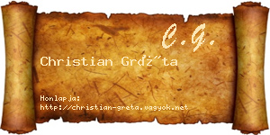 Christian Gréta névjegykártya